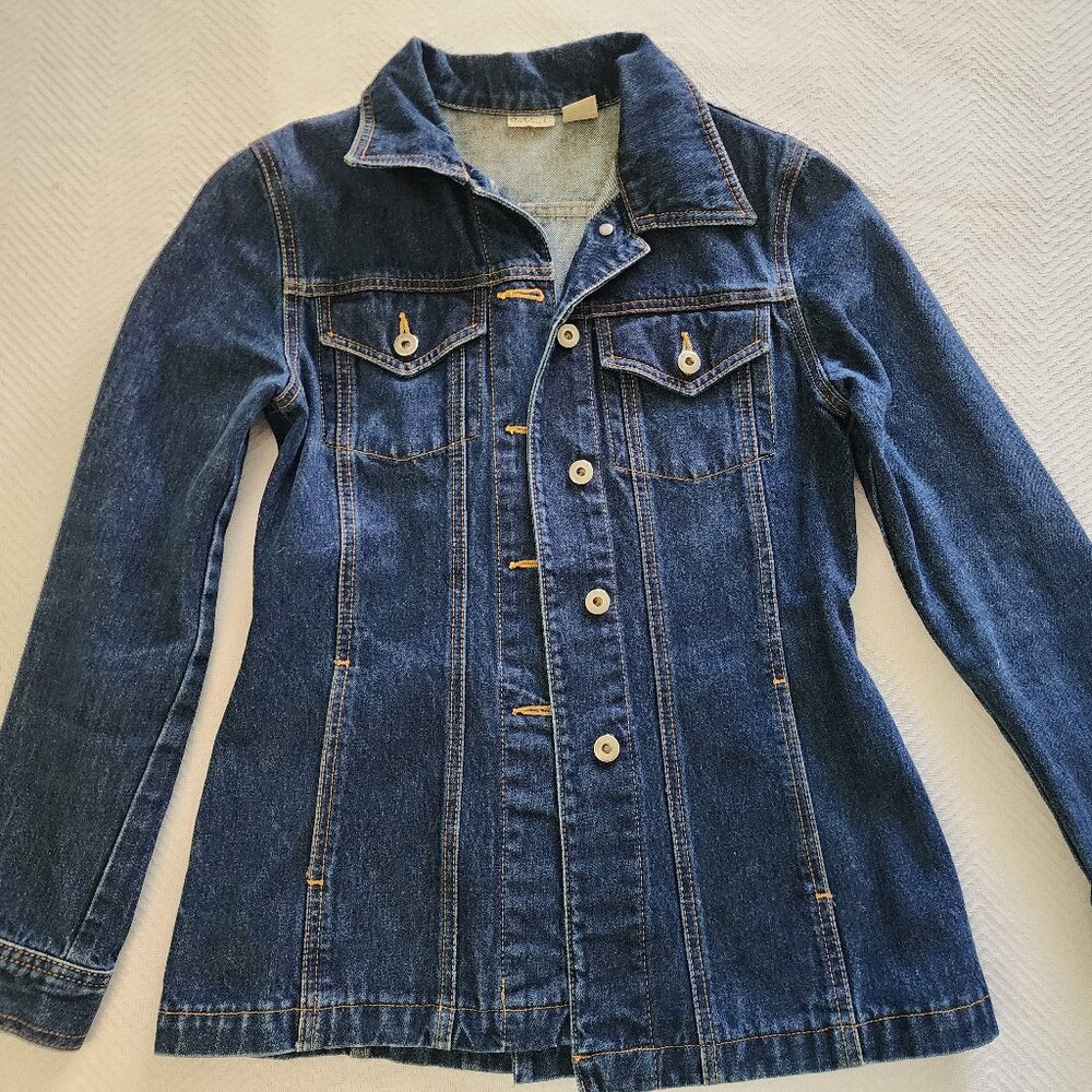 Rubbish Mid-Length Dark Jean Jacket Vintage
